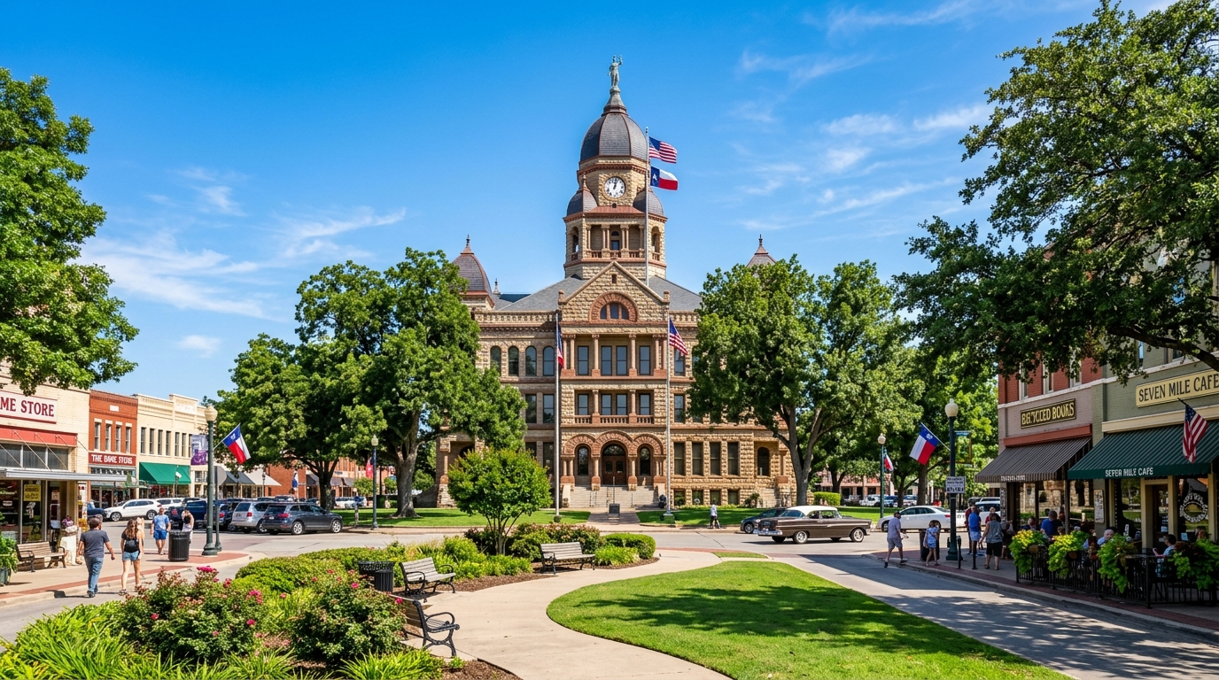 Denton County historic courthouse square and commercial district